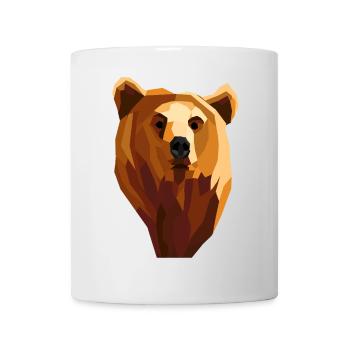 Geometrischer Bär mit niedrigem Polyanteil - Tasse - Weiß - Vorne