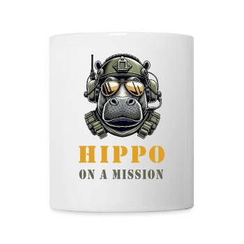 Hippopotamus in Mission - Military Design - Mug - white - Front