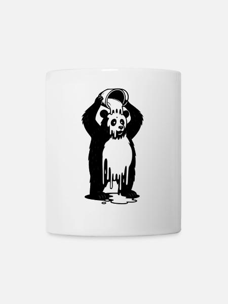 Panda im Farbtopf - Tasse - Weiß