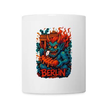 Berlin Dämon Feuergrafik - Tasse - Weiß - Vorne