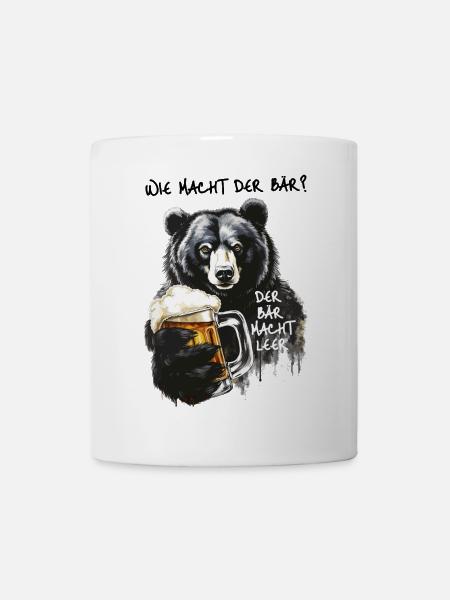 Starker Bär mit Bierglas - Tasse - Weiß