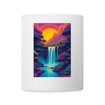 Paysage au coucher du soleil - Mug blanc - blanc - Devant