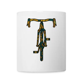 Rennrad Fahrrad Silhouette künstlerisch farbig - Tasse - Weiß - Vorne