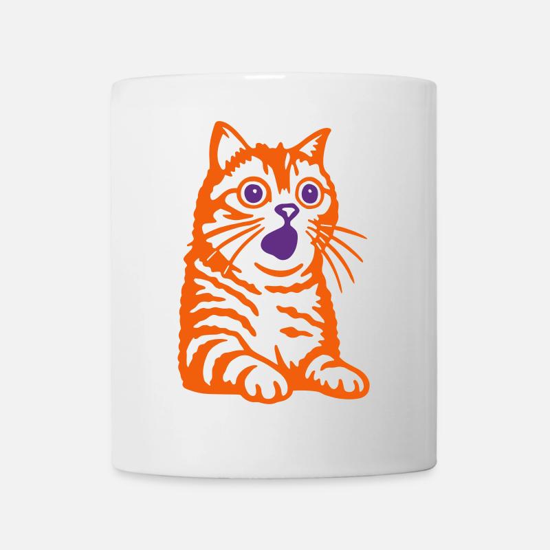 Chat étonné - Mug blanc - blanc