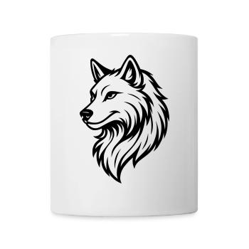 Silhouette de loup - Mug blanc - blanc - Devant