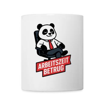 Panda Arbeitszeitbetrug Shirt - Tasse - Weiß - Vorne