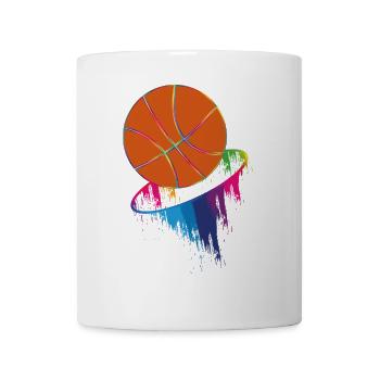 Basketball in the colorful rainbow basket - Mug - white - Front