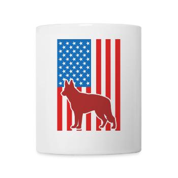 Berger allemand Drapeau américain - Mug blanc - blanc - Devant