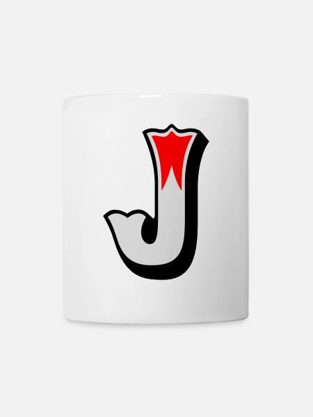 Buchstabe - J - Tasse - Weiß