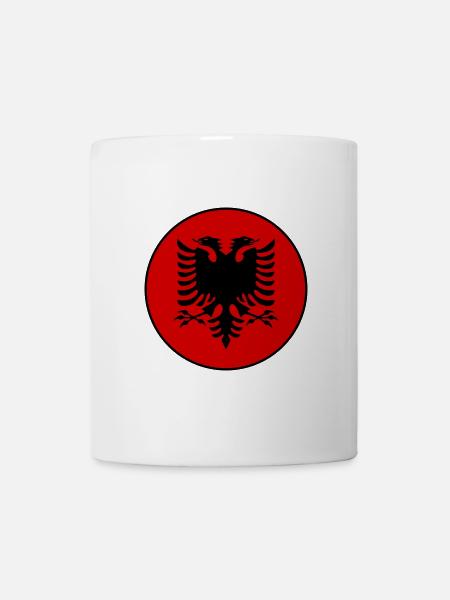 Ronde du drapeau de l’Albanie - Mug blanc - blanc