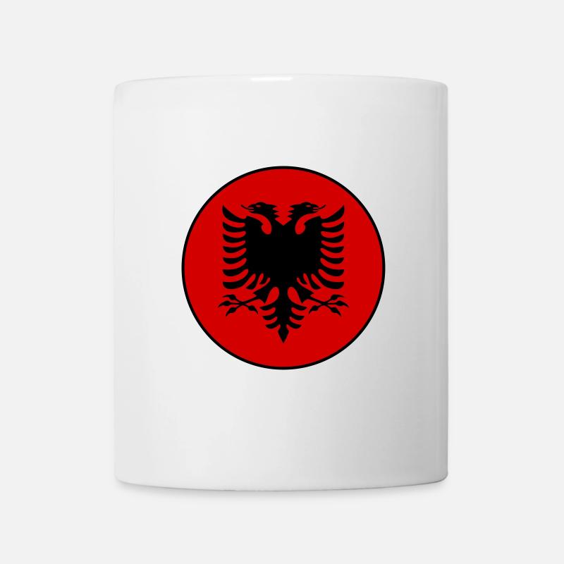 Ronde du drapeau de l’Albanie - Mug blanc - blanc