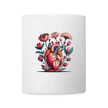 Explosion d’anatomie florale du cœur - Mug blanc - blanc - Devant