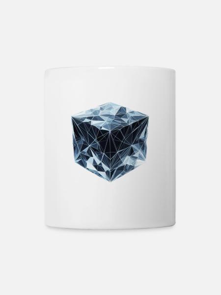 Ein Eiswürfel im Polygon-Stil - Tasse - Weiß