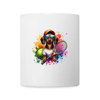 Dachshund Tennis Viennese Dog Player Design - Mug - white - Front