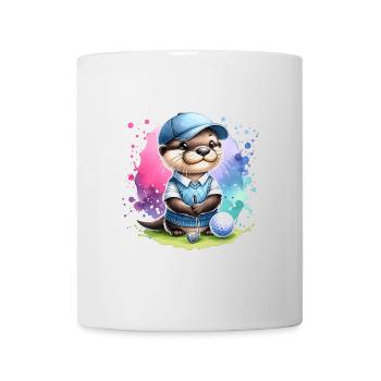 Funny retired otter golfer on golf course - Mug - white - Front