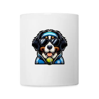 Bernhardiner Tennis Spieler Hund Ball Racket - Tasse - Weiß - Vorne