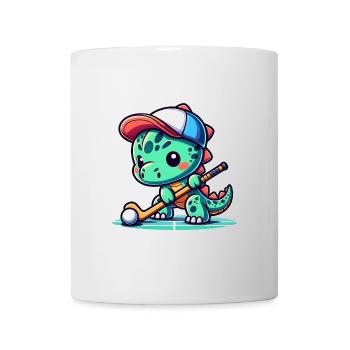Dinosaure Joueur de hockey sur gazon Dino Équipe - Mug blanc - blanc - Devant
