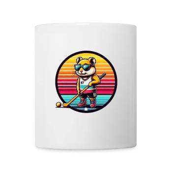 Hamster Field Hockey Spieler Retro Design - Tasse - Weiß - Vorne
