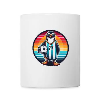 Retro Penguin Soccer Player Fan - Mug - white - Front