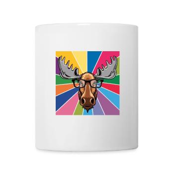 Moose Cool in Glasses Colorful King of the Forest - Mug - white - Front