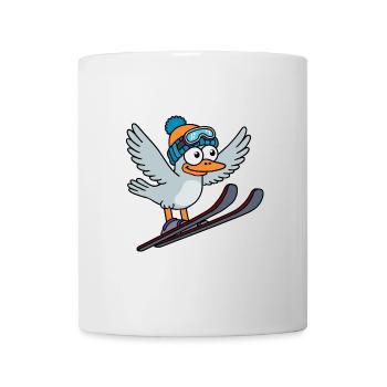 Hiver Seagull Ski Hat Bonnet Ski Saut Vol Montagne - Mug blanc - blanc - Devant
