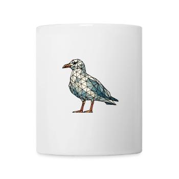 Moin Comic Nordsee Hamburg Polygon Seagull Bird Pier - Mug - white - Front