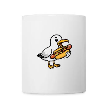 Moin Nordsee Möwe Bratwurst Hotdog Essen Fast Food - Tasse - Weiß - Vorne