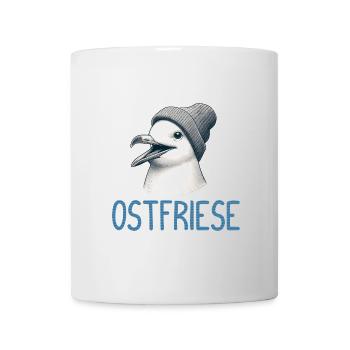 Moin Vogel Möwe Ostfriese Nordsee Küste Ostsee - Tasse - Weiß - Vorne