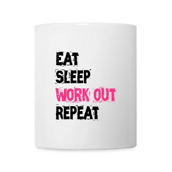 EAT SLEEP WORK OUT REPEAT - Mug - white - Front