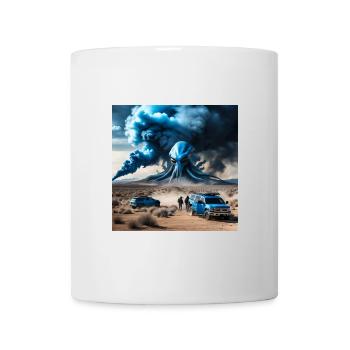 Blauer Wüstenalien Überflug - Tasse - Weiß - Vorne