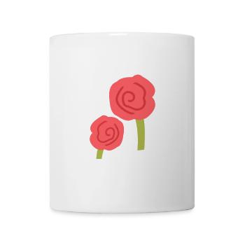 zwei rosen blumen blume rot - Tasse - Weiß - Vorne