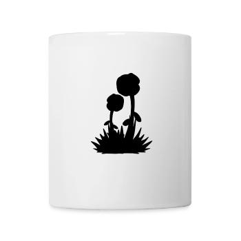 grass zwei blumen blume natur pflanze rosen - Tasse - Weiß - Vorne