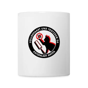 Plein de cheveux et toujours là : CAT LADY ANTIFA - Mug blanc - blanc - Devant