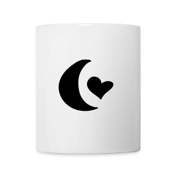 moon symbol shape love heart - Mug - white - Front