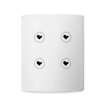 herz vier herzen form kreis symbol - Tasse - Weiß - Vorne