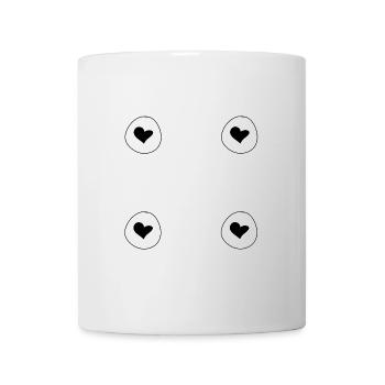 herz vier herzen form kreis symbol rahmen - Tasse - Weiß - Vorne
