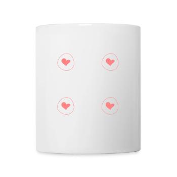 herz vier herzen form kreis symbol rosa - Tasse - Weiß - Vorne