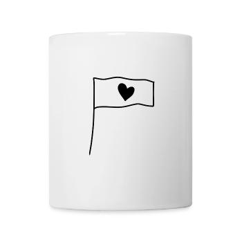 Drapeau Coeur Amour Symbole Forme - Mug blanc - blanc - Devant