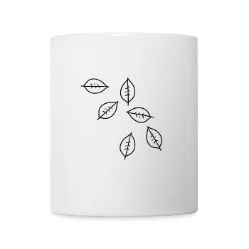 motif feuille feuilles icône forme nature - Mug blanc - blanc - Devant