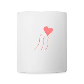 Lines Line Heart Shape Love Pink Symbol - Mug - white - Front