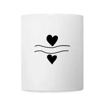 Lines Line Heart Shape Love Two Hearts - Mug - white - Front