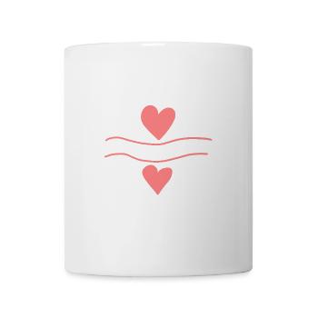 Lines Line Heart Shape Love Two Hearts Pink - Mug - white - Front
