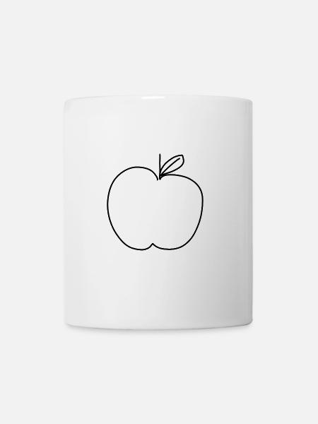 apfel essen symbol form - Tasse - Weiß