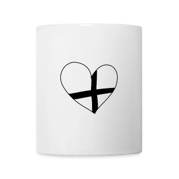 Croix de pavé ruban Heart Lines - Mug blanc - blanc - Devant