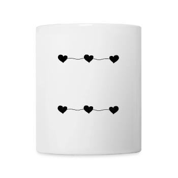 Six Hearts Line Heart Love - Mug blanc - blanc - Devant