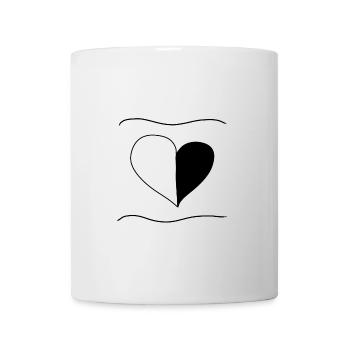 Heart Symbol Two Parts Love Lines - Mug - white - Front
