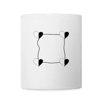 vier herzen rahmen - Tasse - Weiß - Vorne