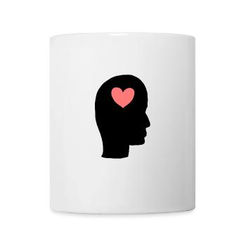Profil de la tête Personnes Côté Symbole Coeur - Mug blanc - blanc - Devant