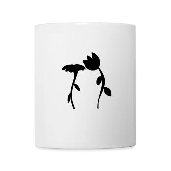 Flower Symbol Blossom Plant Shape Two Flowers - Mug - white - Front