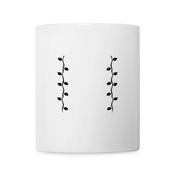 blätter linie natur blatt äste form - Tasse - Weiß - Vorne